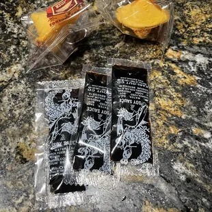 Condiments and fortune cookies included with order