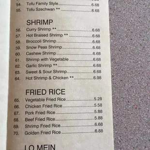 menu