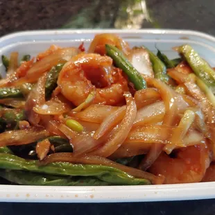Shrimp and string beans