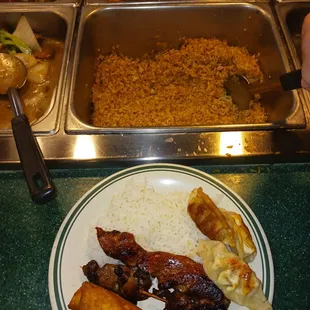 a plate of food on a table