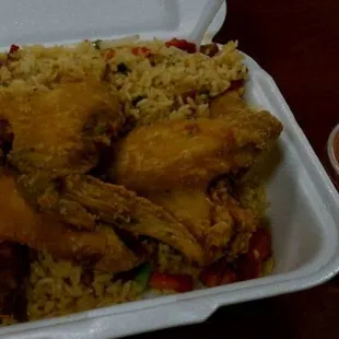 3 wings pork fried rice