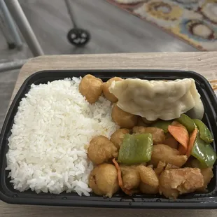 Sweet-and-sour pork combination platter