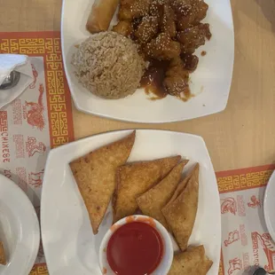 Sesame Chicken Fried Crab Rangoon