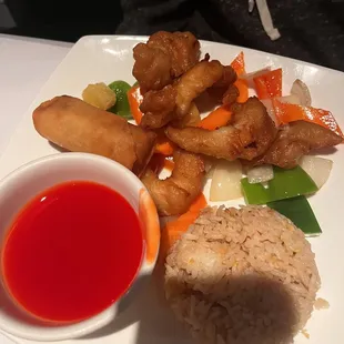 Kids sweet and sour chicken.