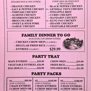 sushi and sashimi, menu