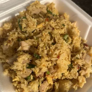 The before.  Never again.   BBQ Pork Fried Rice /