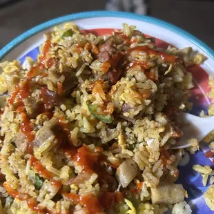 The only ice after I loaded it with hot oil and pepper flakes. BBQ Pork Fried Rice /