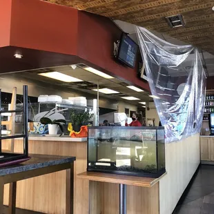 the inside of a restaurant