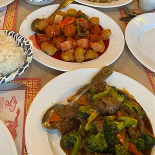 Beef &amp; Broc, Sweet and Sour Chick, Veggie Lo Mein!