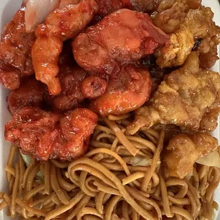 Chow mein. Orange chicken. Sweet and sour pork