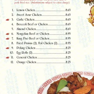 Updated menus as of 3/3/2020