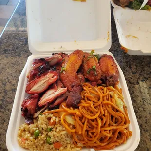 a take out box of food