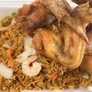 Wings shrimp fried rice