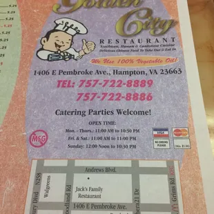 menu