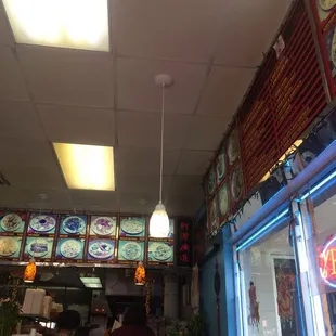 Two walls of menu items