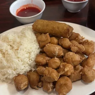 Sweet and sour pork lunch menu