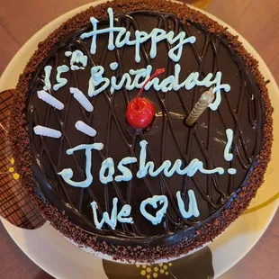 Happy 15th birthday to my son Joshua, we Love you