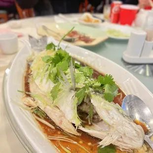 Steamed Fish Fillet with Ginger and Green Onion