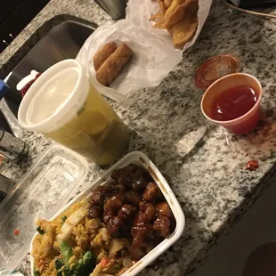 Best Chinese delivery/takeout. I got general tso chicken combo with veg fried rice and sesame chicken with chicken fried rice