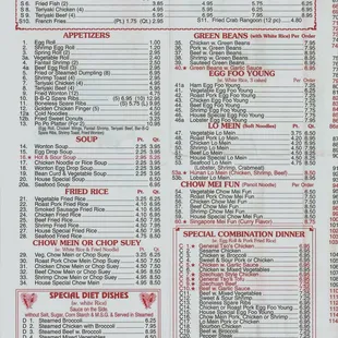 the menu for the golden city diner