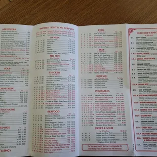 the menu