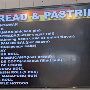 bread and pastries