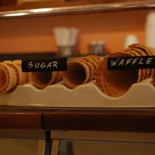 Pick your cone: cake, sugar or waffle