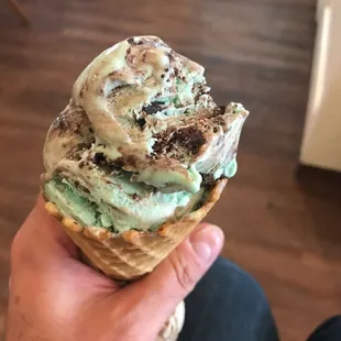 chocolate chip mint. took a bite before snapping a shot... noms