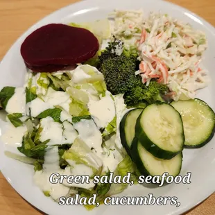 Green and seafood salad