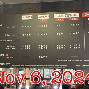 Pricing, 2:30pm 11/6/2024