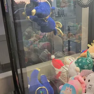 a display of stuffed animals