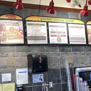 menus on the wall