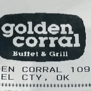Top of the receipt