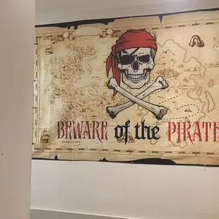 a pirate themed sign