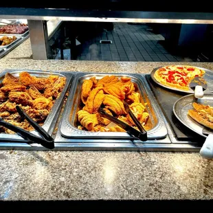 Fried Chicken, Fried Fish, Pizza