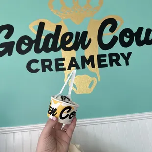 The sign and some really yummy ice cream