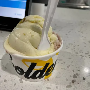 Small, pistachio and strawberry