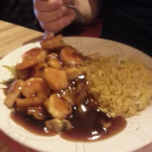 Hibachi chicken and shrimp