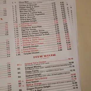 sushi and sashimi, menu