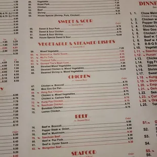 sushi and sashimi, menu