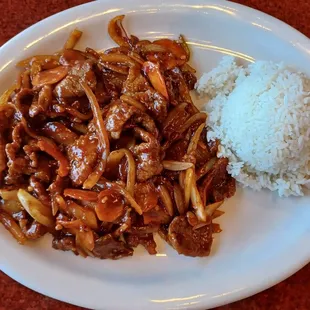 Mongolian beef - be sure to order it extra spicy for maximum deliciousness