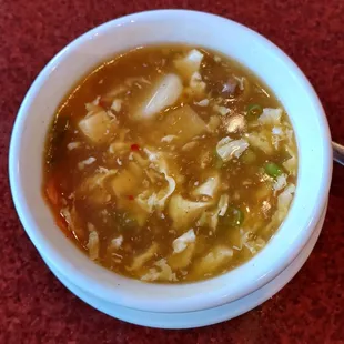 Hot &amp; sour soup, made fresh by the bowl. 3rd best hot &amp; sour I've ever had.