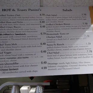 Panini &amp; salads 09/2018