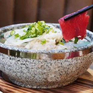 Golden Delight Pho in Sizzling Stone Bowl
