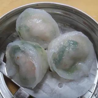 Steamed Dry Scallop Bean Leaves Rice Roll