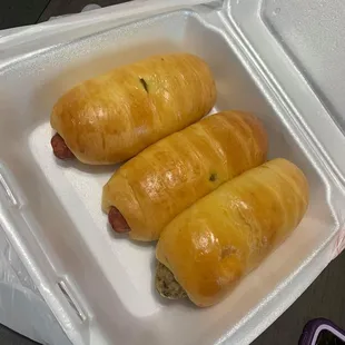 a close up of a container of food