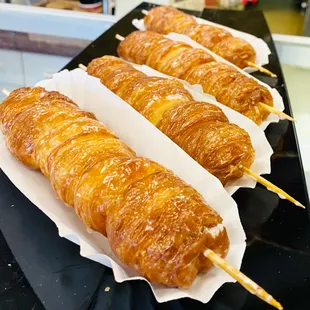 Our weekend specialty: croissant donut on a stick!