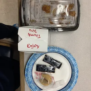 General Tso's Chicken with a plate, utensils, and more!