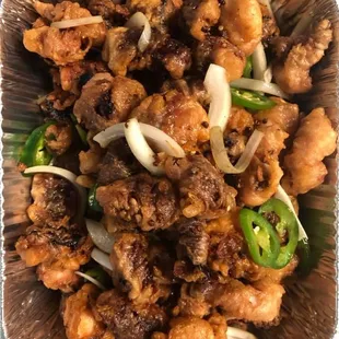 a close up of a tray of food