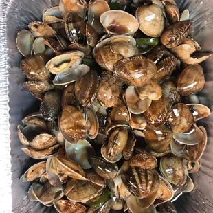 a container of clams